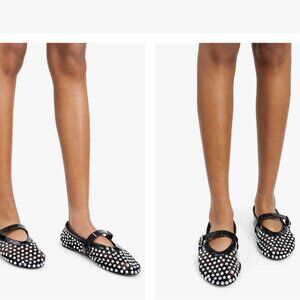 Lemonade Black Rhinestone BLOWOUT Ballet Flats/Mary Jane Flats FITS LIKE A 10.5